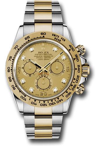 Rolex Cosmograph Daytona 40mm Watch - Two Tone Yellow Gold & Steel, 18k Yellow Gold Bezel, Champagne Diamond Dial - 116503 chd