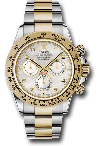 Rolex Cosmograph Daytona 40mm Watch - Two Tone Yellow Gold & Steel, 18K Yellow Gold Bezel, White Mother-Of-Pearl Arabic Dial - 116503 ma