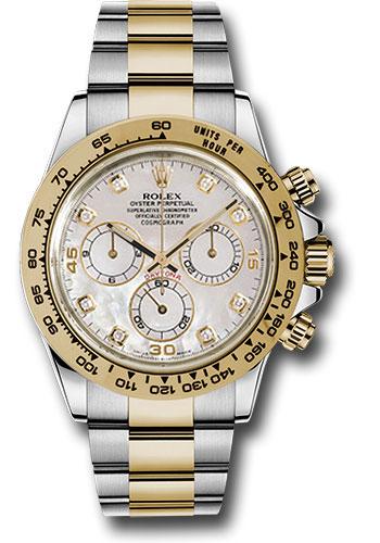 Rolex Cosmograph Daytona 40 Watch - Two Tone Yellow Gold & Steel, 18K Yellow Gold Bezel,  Mother-Of-Pearl Diamond Dial - 116503 md