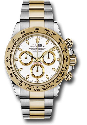 Rolex Cosmograph Daytona 40mm Watch - Two Tone Yellow Gold & Steel, 18K Yellow Gold Bezel, White Index Dial - 116503 wi