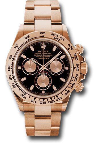 Rolex 18K Everose Gold Cosmograph Daytona 40mm Watch - Black Index Dial - 116505