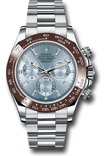 Rolex 950 Platinum Cosmograph Daytona 40mm Watch - Ice Blue Baguette/Diamond Dial - 116506