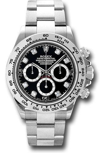 Rolex White Gold Cosmograph Daytona 40mm Watch - Black Diamond Dial - (Discontinued Model) 116509 bkd