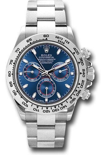 Rolex White Gold Cosmograph Daytona 40mm Watch - Blue Index Dial - (Discontinued Model) 116509 bli