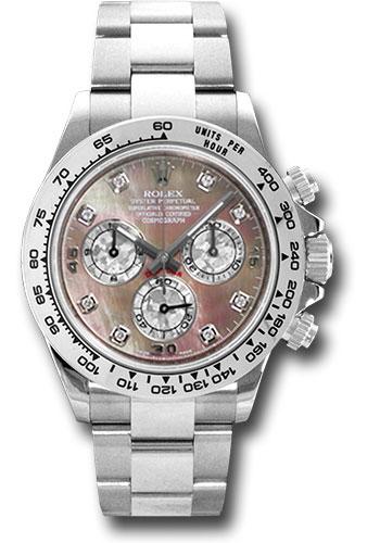 Rolex White Gold Cosmograph Daytona 40mm Watch - Dark Mother-Of-Pearl Diamond Dial - (Discontinued Model) 116509 dkltmd