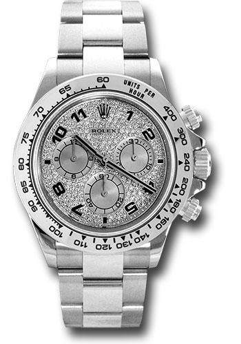 Rolex White Gold Cosmograph Daytona 40mm Watch - Pave Diamond Arabic Dial - (Discontinued Model) 116509 pave