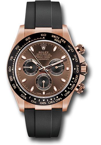 Rolex 18K Everose Gold Cosmograph Daytona 40mm Watch - Chocolate  Dial - Black Oysterflex Strap - 116515LN chobkof