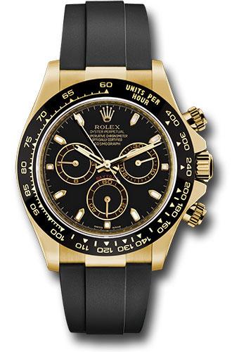 Rolex Yellow Gold Cosmograph Daytona 40mm Watch - Black Dial - Black Oysterflex Strap - 116518LN bkof