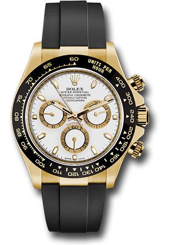 Rolex Yellow Gold Cosmograph Daytona 40mm Watch - White Dial - Black Oysterflex Strap - 116518LN wof