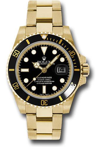 Rolex Yellow Gold Submariner Date Watch - Black Dial, Ceramic Bezel - (Discontinued Model) 116618 bk