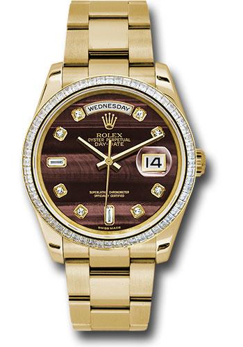 Rolex Yellow Gold Day-Date 36mm Watch -  Diamond Bezel - Bulls Eye Diamond Dial - Oyster Bracelet - 1(Discontinued Model) 18398 bedo