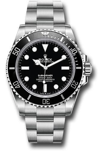 Rolex Steel Submariner Watch - Black Dial, No Date Window - 2020 Release - 124060