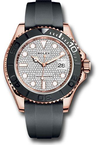 Rolex Everose Gold Yacht-Master 40mm Watch - Diamond Paved Dial - Oysterflex Strap - 126655dp