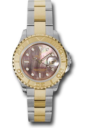 Rolex Steel and Yellow Gold Lady Yacht-Master 29mm Watch - Black Mother-Of-Pearl Dial - (Discontinued Model) 169623 dkm