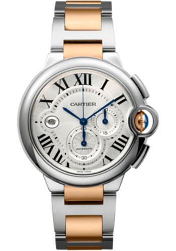 Cartier Ballon Bleu Chronograph Watch - Extra large Steel Case - Steel And Pink Gold Bracelet - W6920063